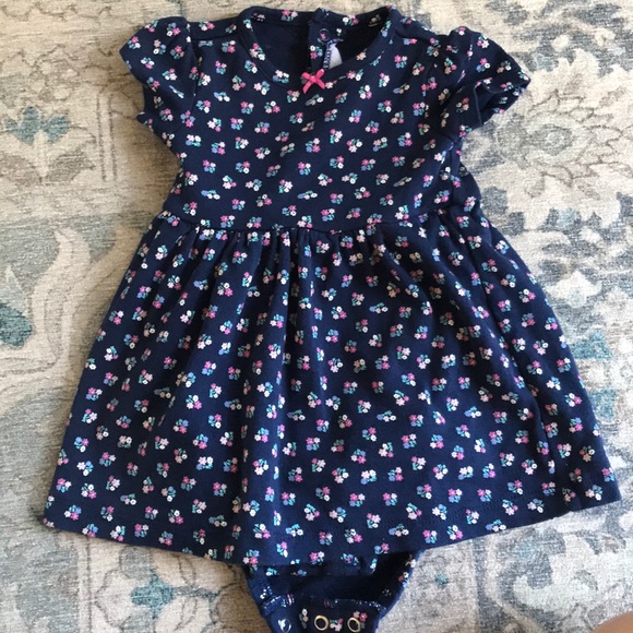 6M Baby Girl Navy Flower Dress - Picture 1 of 5